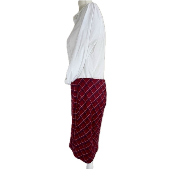 J. Jill Ponte Mini Skirt Red Plaid Small S - Picture 7 of 17